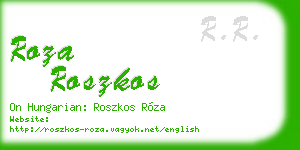 roza roszkos business card